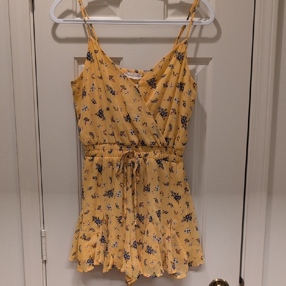 Altar'd State Mustard Floral Romper